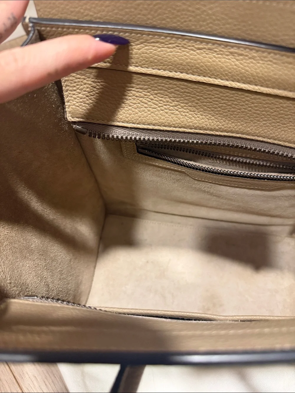 Celine Tan Beige Leather large Luggage Satchel